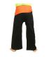 Pantalon de pêcheur thaïlandais extra long - bicolore noir-orange - coton