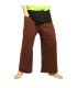 Pantalones de pescador tailandeses extra largos - bicolor - algodón negro marrón