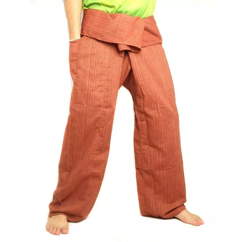Thai fisherman pants Cottonmix extra long - light brown