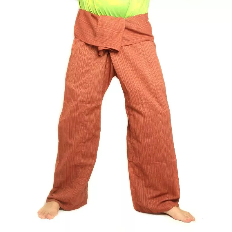 Pantalon de pêcheur thaïlandais Cottonmix extra long - marron clair