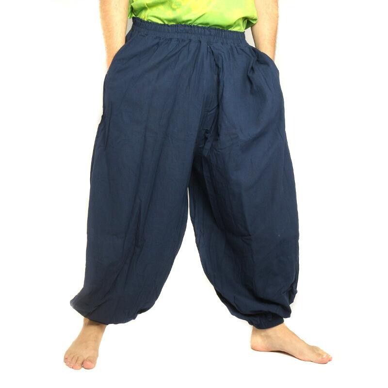 Harem pants cotton blue