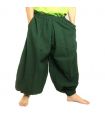 Pantalones de harén verde de algodón