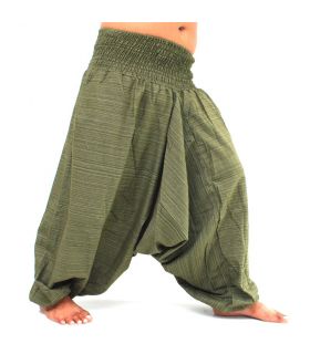 3/5 Aladdin Pants Khaki with fabric appliqué and bag KBH-14