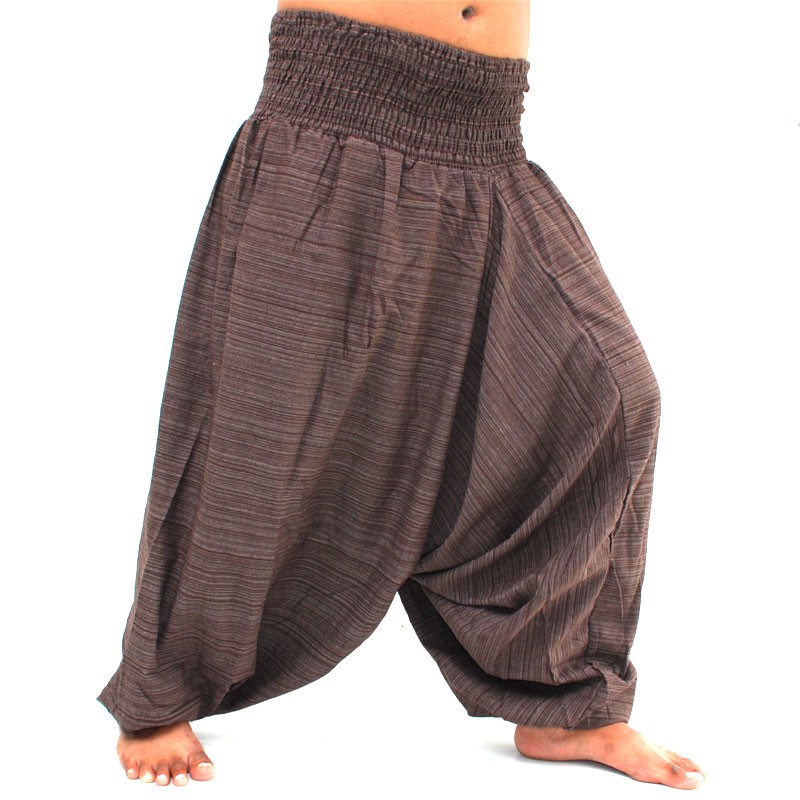 Aladdin Pants Afghan Afghani Trousers Cotton - dark brown ARDT-3