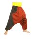 harem pants two-tone orange anthracite printed with spiral