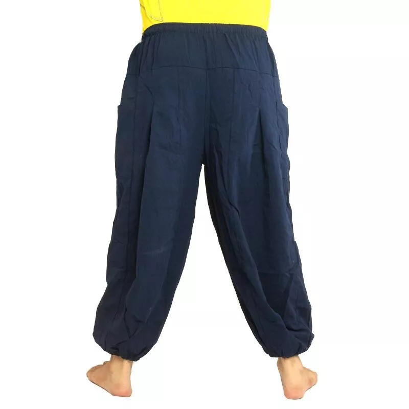 Pantalon Om Goa à imprimé floral bleu