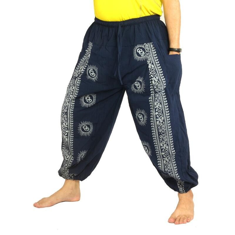 Om pantalon Goa bleu imprimé floral