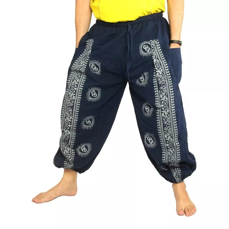 Om Goa pants with floral print blue