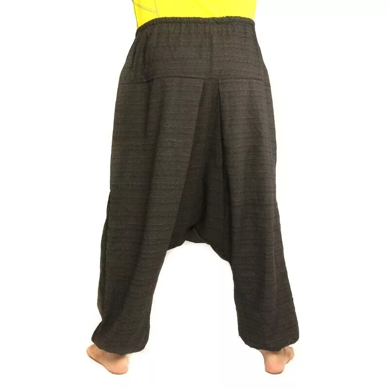 harem pants elephant head print - black