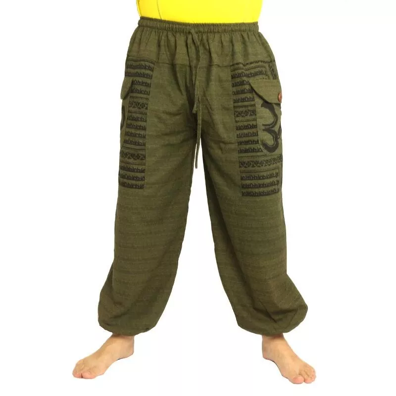 Goa Om harem pants high cut green