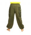 Pantalones de harén de Goa Om de corte alto verde