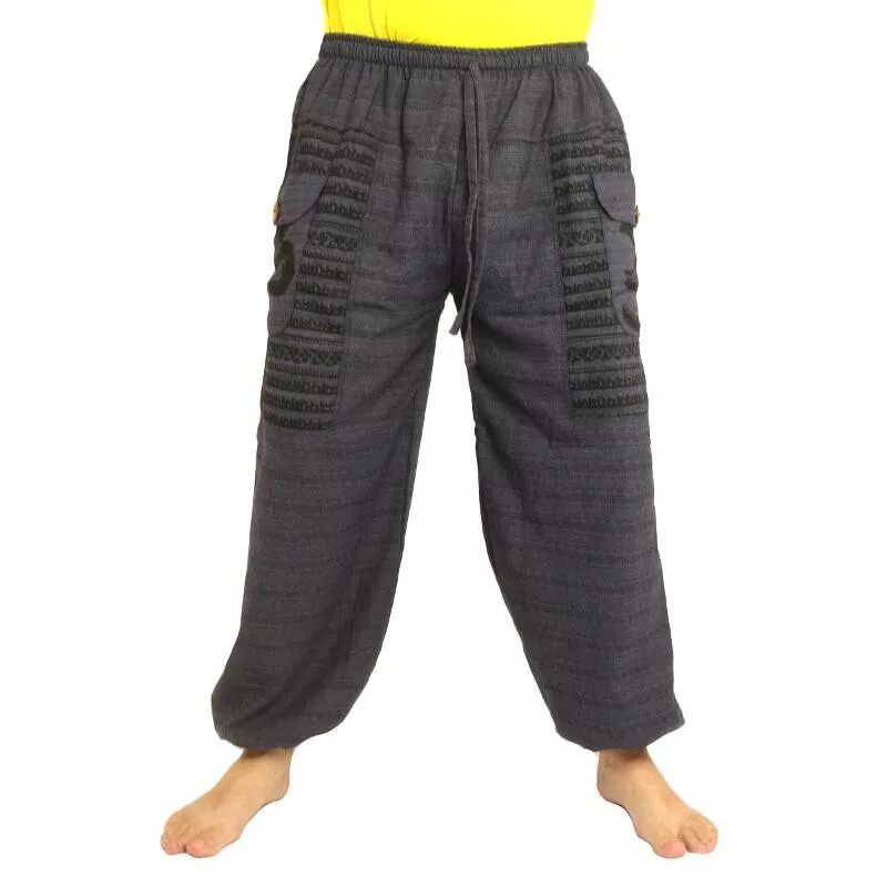 Pantalon Goa Om harem coupe haute anthracite
