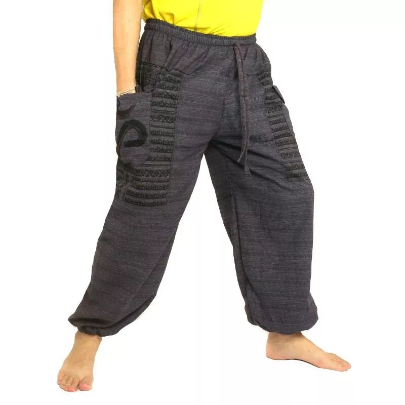 Pantalon Goa Om harem coupe haute anthracite