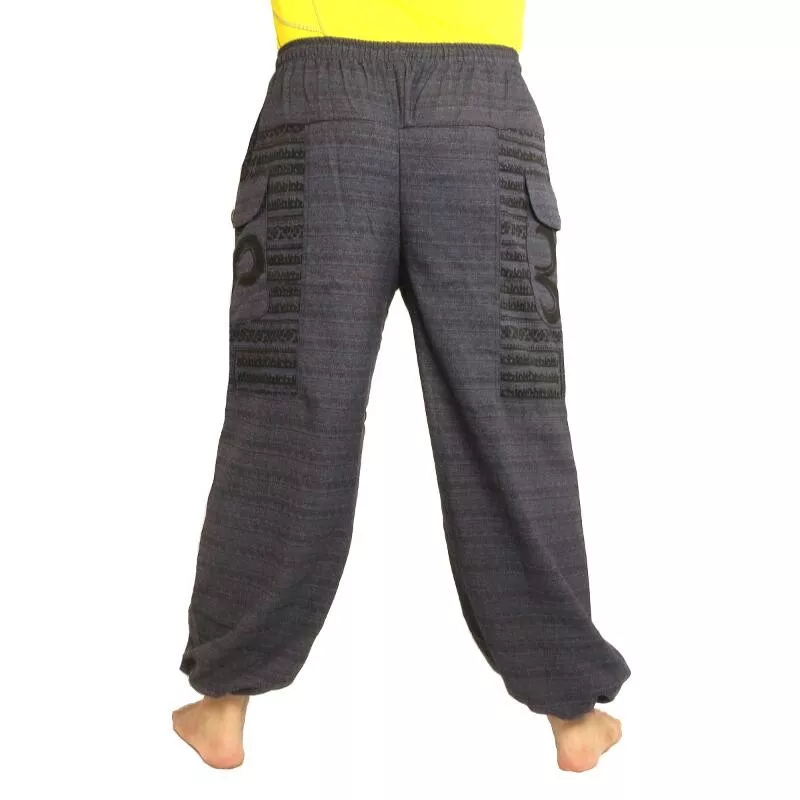 Pantalon Goa Om harem coupe haute anthracite