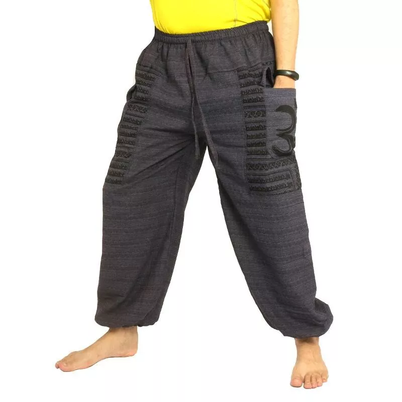 Pantalon Goa Om harem coupe haute anthracite