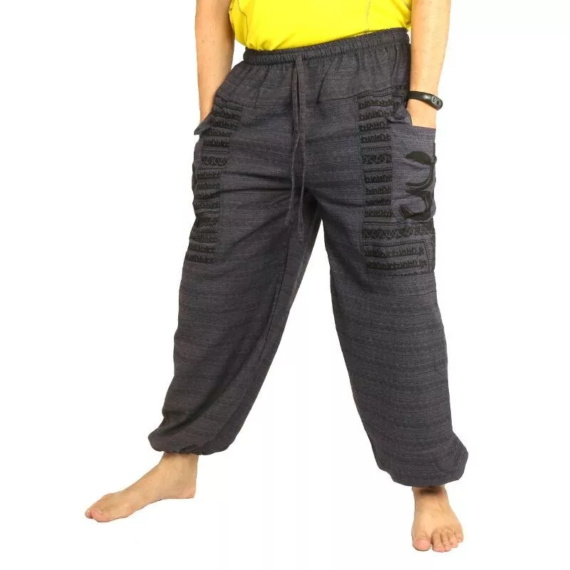 Pantalon Goa Om harem coupe haute anthracite
