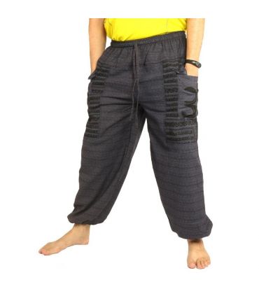 Pantalon Goa Om harem coupe haute anthracite