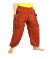 Pantalones de harén Goa Om de corte alto naranja