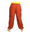 Pantalones de harén Goa Om de corte alto naranja