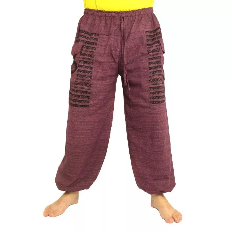 Goa Om pantalon de harem coupe haute magenta