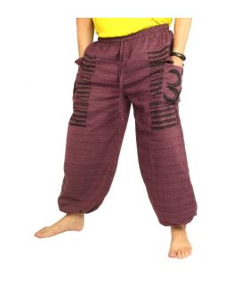 Pantalon Goa Om Harem Baggy Pants taille haute magenta