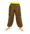 Pantalones de harén de Goa Om de corte alto marrón