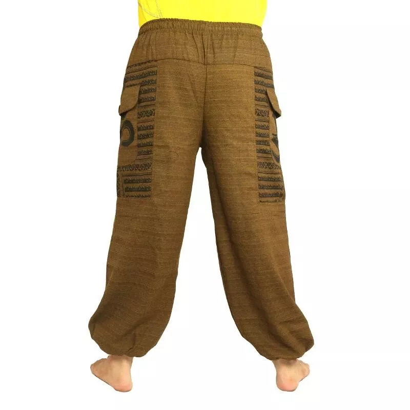 Sarouel de Goa Om, coupe haute, brun