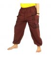 Thai pants dark brown cotton - ethnic print