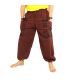 Thai trousers dark brown cotton - ethnic print