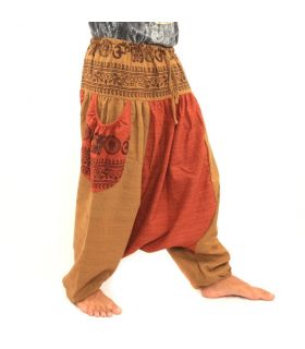 Meditation pants - Om Dharmachakra Buddha's feet