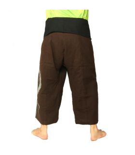 Pantalon de pêcheur thaïlandais - avec impression en spirale marron