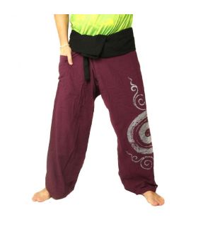 pantalones pescador tailandés extralargas - caracol púrpura como el algodón de impresión