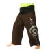 Thai Fisherman Pants extra lang - braun mit Spiral Aufdruck- Baumwolle