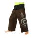 Thai Fisherman Pants extra long - brown with spiral print cotton