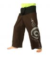 Thai Fisherman Pants extra long - brown with spiral print- cotton