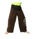 Pantalon pêcheur longues - marron avec spirale comme le coton imprimé
