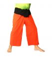 Thai wrap pants - two-tone - orange black Fairtrade