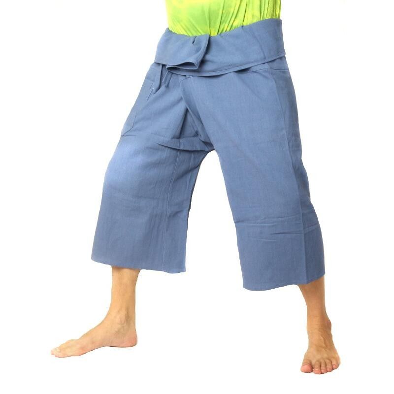 Short Thai Fisherman pants heavy cotton - light blue CTSS-A3