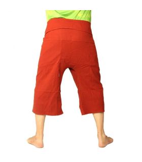 Pantalones cortos pescador tailandés de algodón grueso - anaranjado oscuro