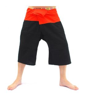 3/5 pantalon de pêcheur thaïlandais - deux couleurs - Coton