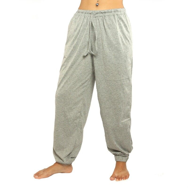Gray trousers with side pockets stretch cotton