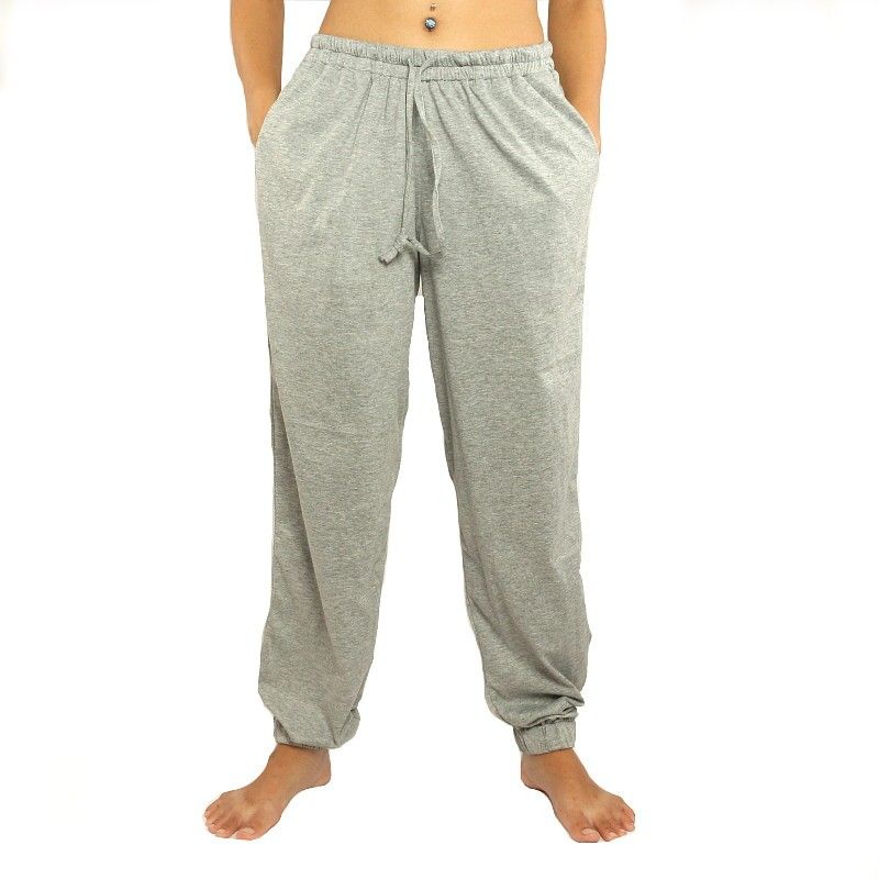 Pantalon gris avec poches latérales en coton stretch