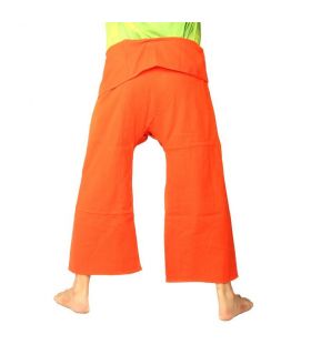 Thai fisherman pants from heavy cotton - orange Fairtrade