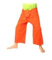 Pantalones de pescador tailandés de algodón pesado - naranja Comercio Justo