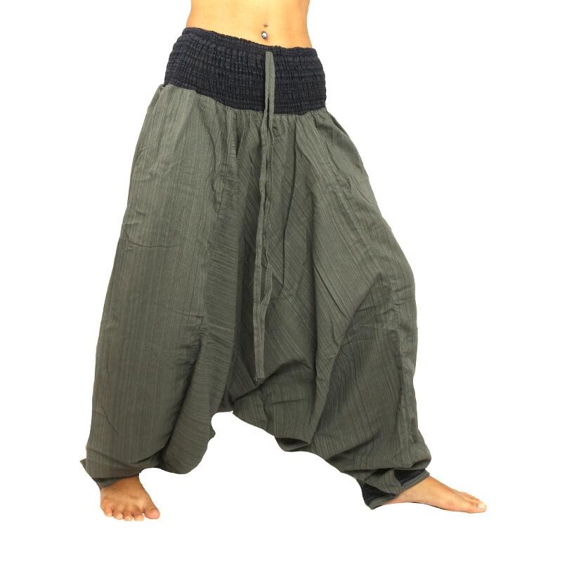 Aladdin Pants two-color with wide waistband gray black ARDT15