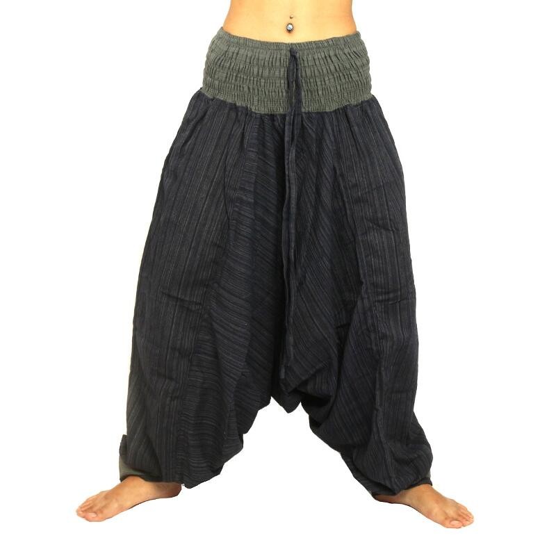 Aladdin Pants two-color with wide waistband black gray ARDT16