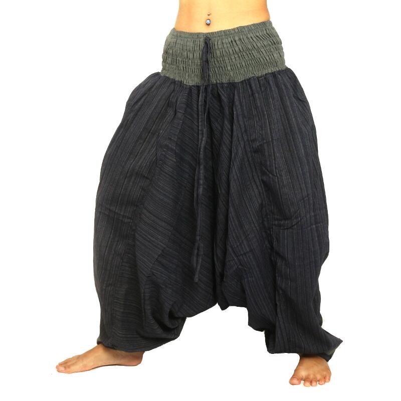 Aladdin Pants two-color with wide waistband black gray ARDT16