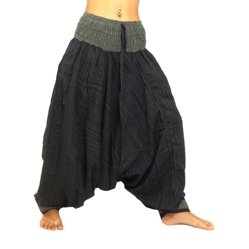 Aladdin Pants two-color with wide waistband black gray ARDT16