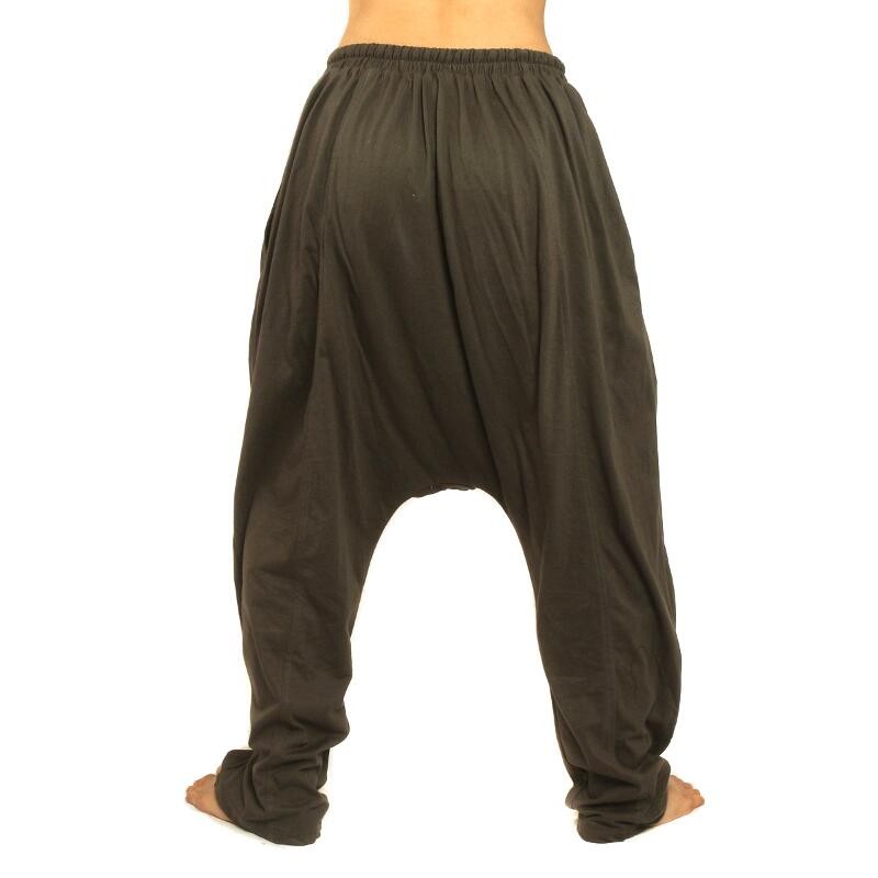 Harem pants Baggy Pants dark brown with side pockets stretch cotton PC005-3