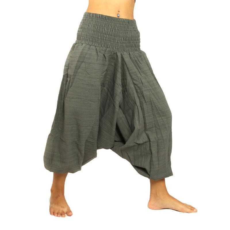 Short Baggy Pants pants cotton mix - gray TCMA-A6